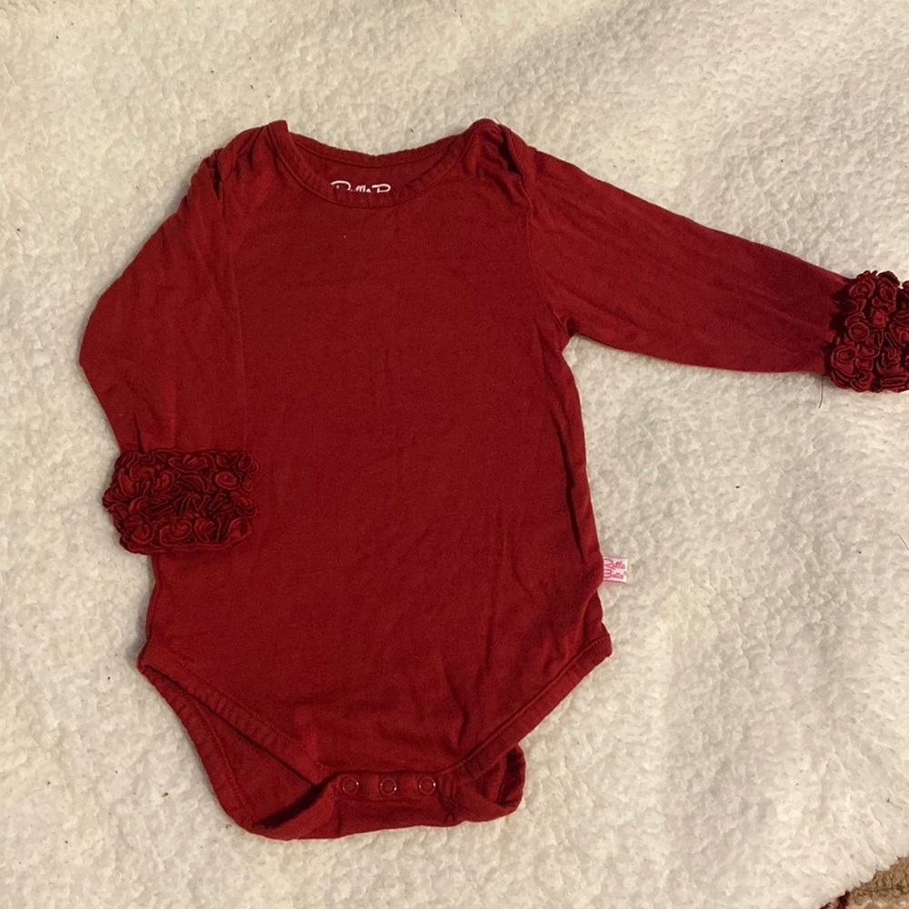 Red ruffle butts bodysuit